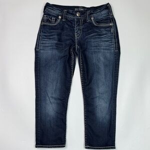 Silver Jeans Suki Flap Capri Dark Wash Jeans Size 26